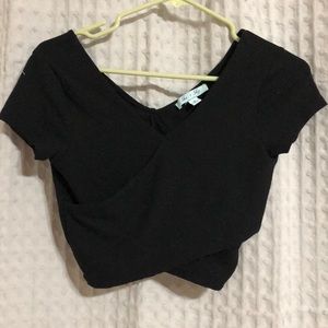 Small tight black crop top